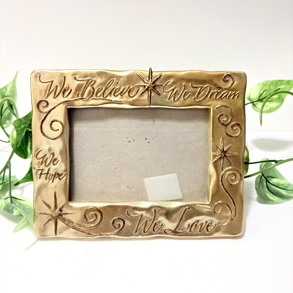 Gold Inspirational We Believe Dream Hope Love Starburst 4x6 Picture Frame